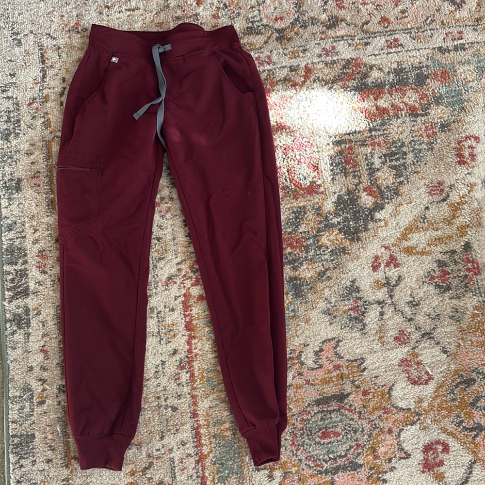 Figs Burgundy Jogger Pants